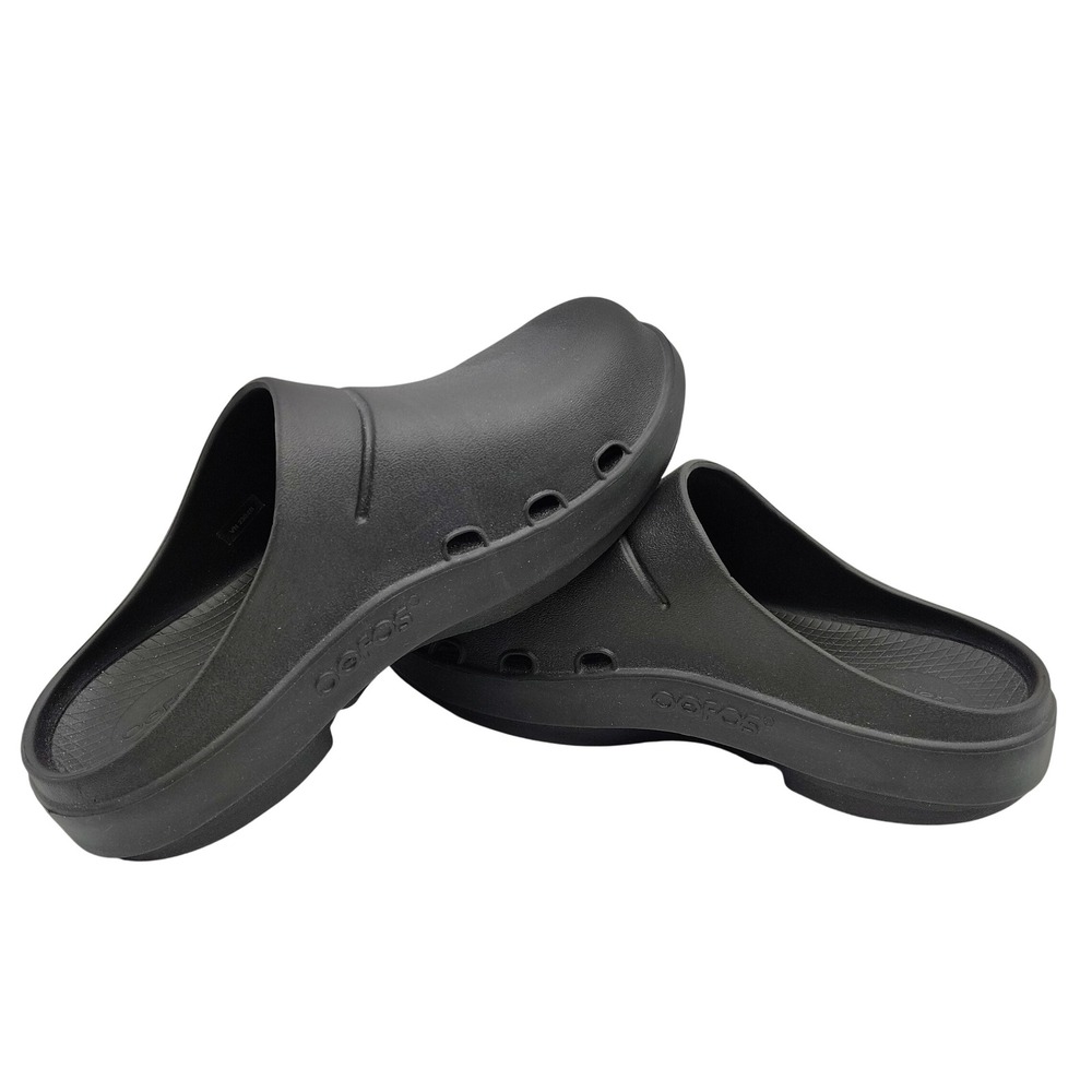 OOFOS OOcloog Recovery Clogs Unisex M8 W10 Black Comfort Slip On